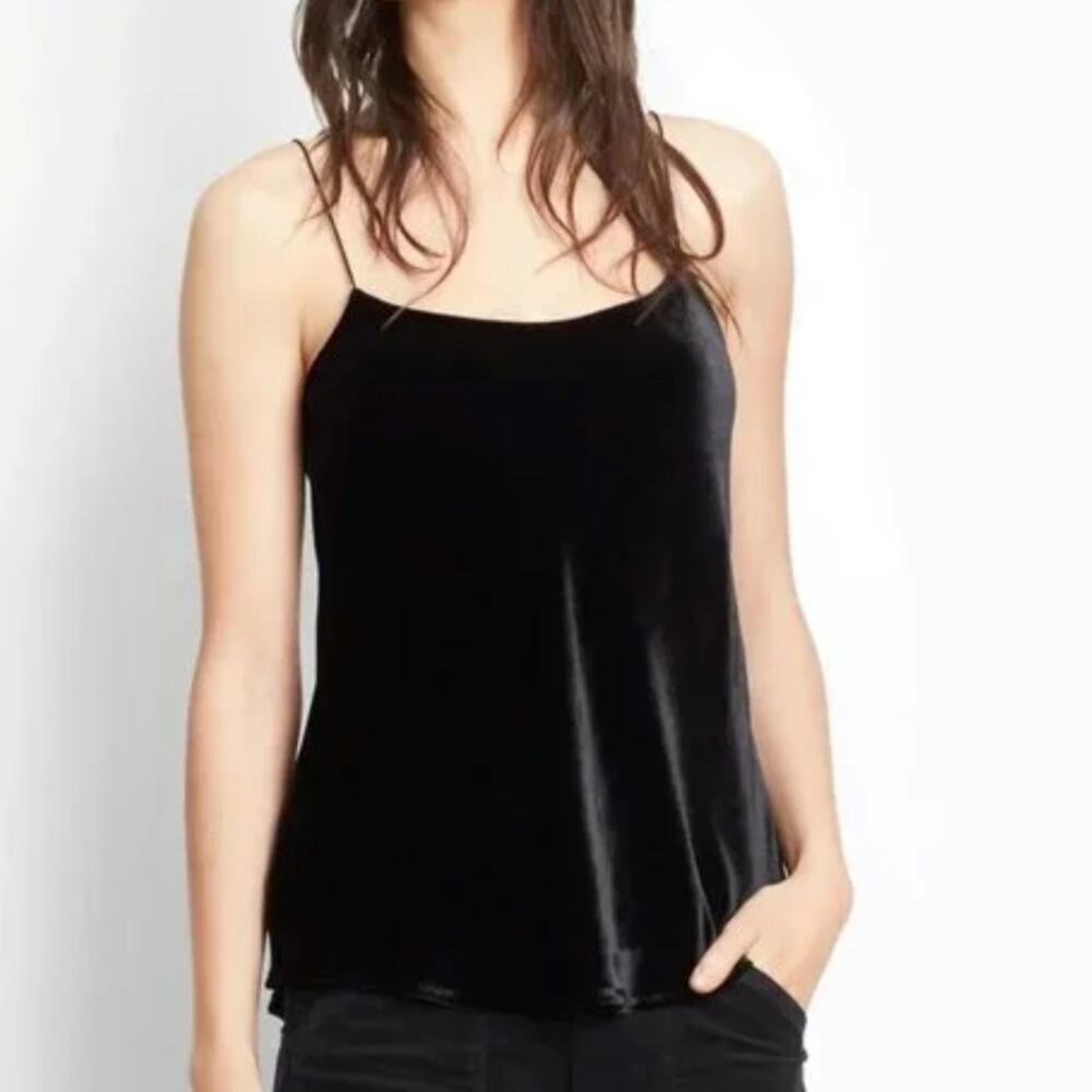 Theory Velvet Cami Tank Top XS Black Velour